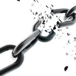 3D chain breaking – isolated over a white background
