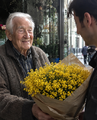 Gėlių pardavėja pašaipiai sviedė senoliui suvytusią gėlę už penkis eurus — bet tai, kas nutiko vėliau, privertė ją nuleisti akis iš gėdos…