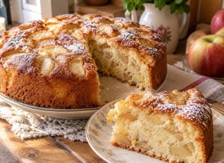 Švelni šarlotė su varške ir obuoliais: daug įdaro, minkšta tešla ir cinamono aromatas